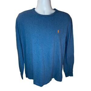 Polo Ralph Lauren Pullover Sweater Men’s Size Large Blue Orange Cotton Crew Neck